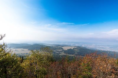 High angle view of landscape against sky