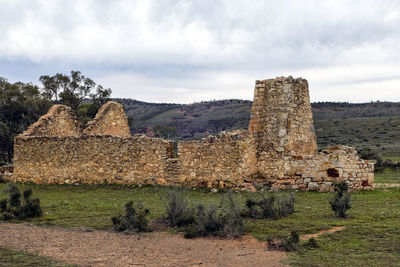 Old ruin building against cloudy sky