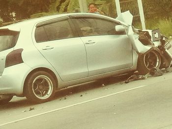 Car parked on road