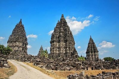 Ancient temple against blue sky