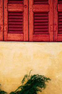 Closed door of building