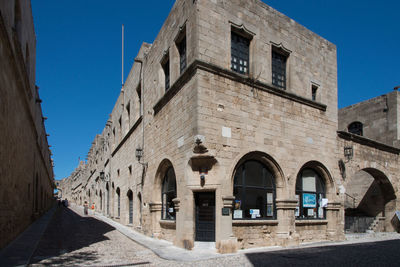 View of street of knights, in old town rhodes, dodecanese greece