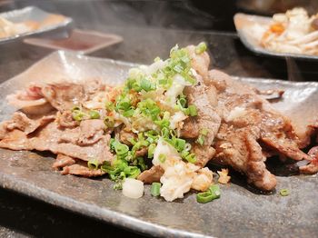 Close-up of food on table