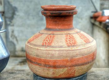 Close up of earthen pot