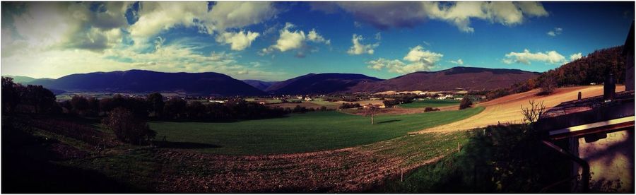 Panoramic view of landscape against sky