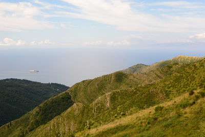 Ligurian sea as seen from mount moro. genova. liguria. italy