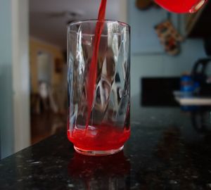 Close-up of wineglass on table