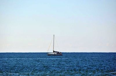 Boats sailing in sea