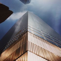 Low angle view of modern building against sky