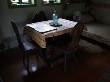 Table and chairs at home
