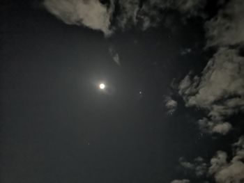 Low angle view of moon in sky