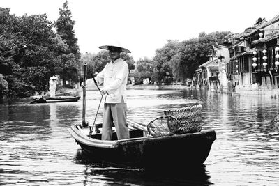 Boats in river