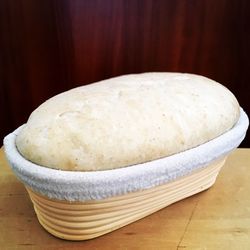 Close-up of bread in bowl on table