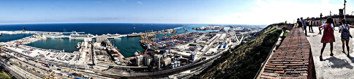 View of sea against blue sky
