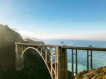 Bridge over water against sky