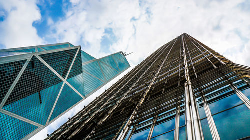 Low angle view of modern building against sky