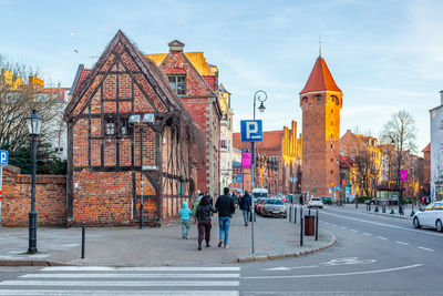 People walking on street