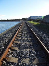 Railroad track against sky