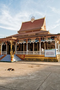 Exterior of temple against sky in city