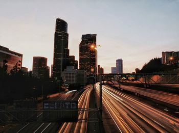 Railroad tracks in city