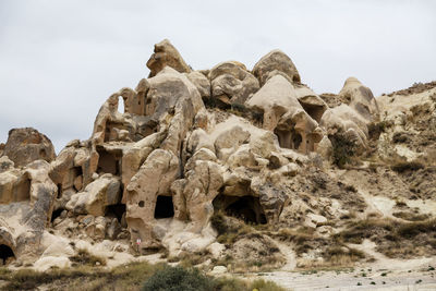 Low angle view of rock formation