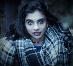 Close-up portrait of young woman