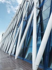 Low angle view of modern building against sky