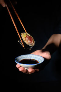 Close-up of person holding ice cream