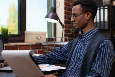 Businessman working in office