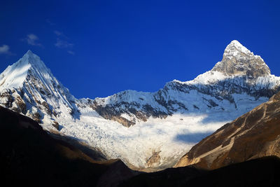 Scenic view of snowcapped mountain against sky 