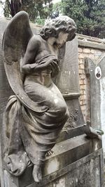 Close-up of angel statue