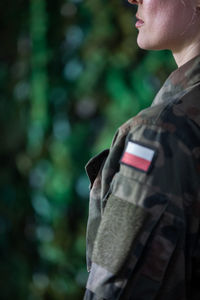 On a military uniform there is a flag of a given country, in this case the flag of poland. 