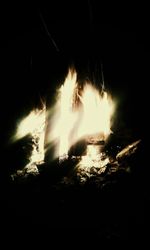 Close-up of bonfire at night