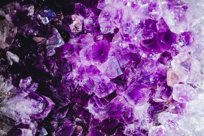 Full frame shot of purple gemstones