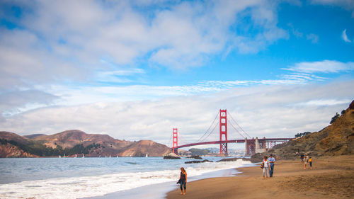 Suspension bridge over sea