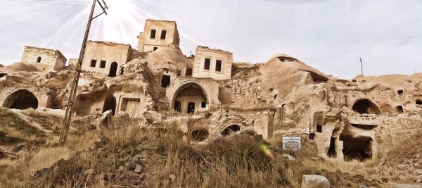 Low angle view of old ruin building