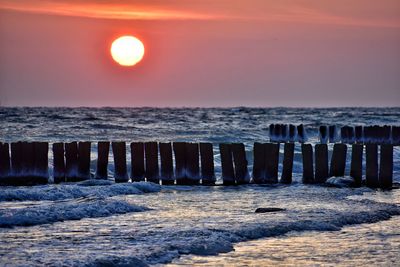 Sunrise over the baltic sea in gdynia