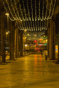 Illuminated street light at night