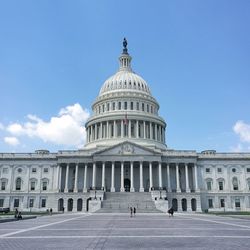 Low angle view of united states capitol