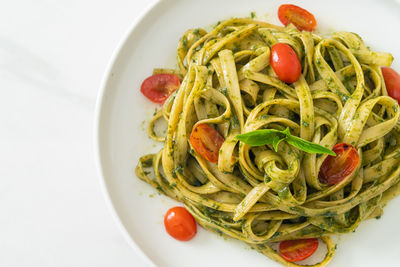 Close-up of noodles in plate