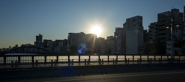 Bridge on top of sumida river, in asakusa, tokyo, japan