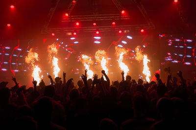 Crowd enjoying at music concert