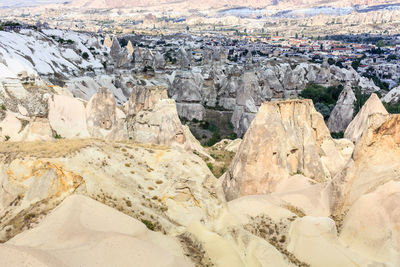 High angle view of rock formations