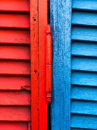Full frame shot of red door