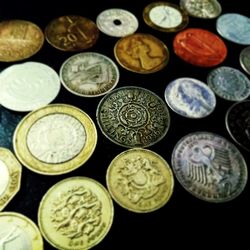 Close-up of coins