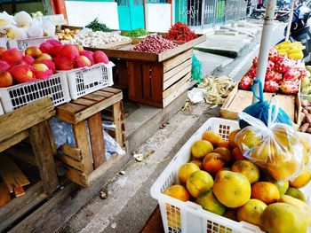 Fruits for sale at market stall