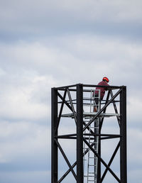 Low angle view of tower against sky