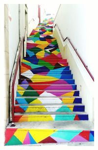 Colorful umbrellas in row