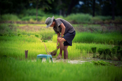 Man working in farm