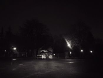 Illuminated building at night